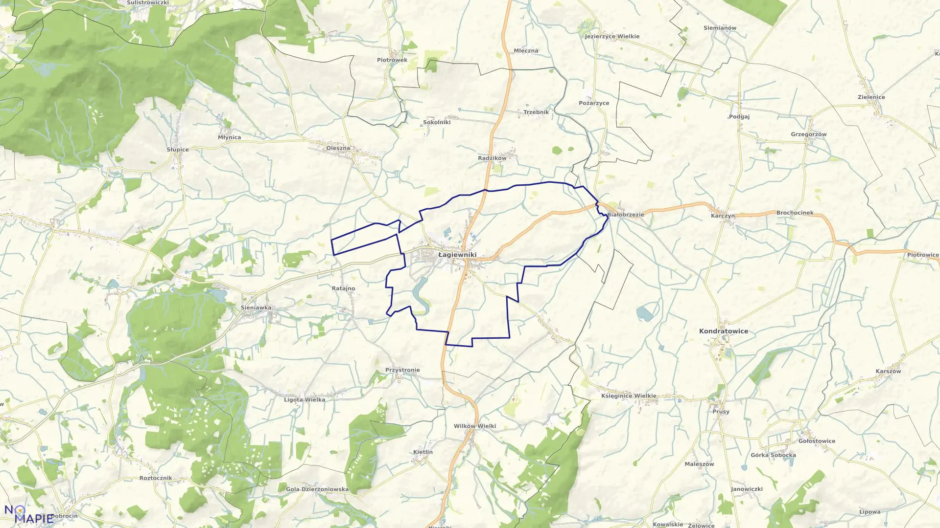 Mapa obrębu ŁAGIEWNIKI w gminie Łagiewniki