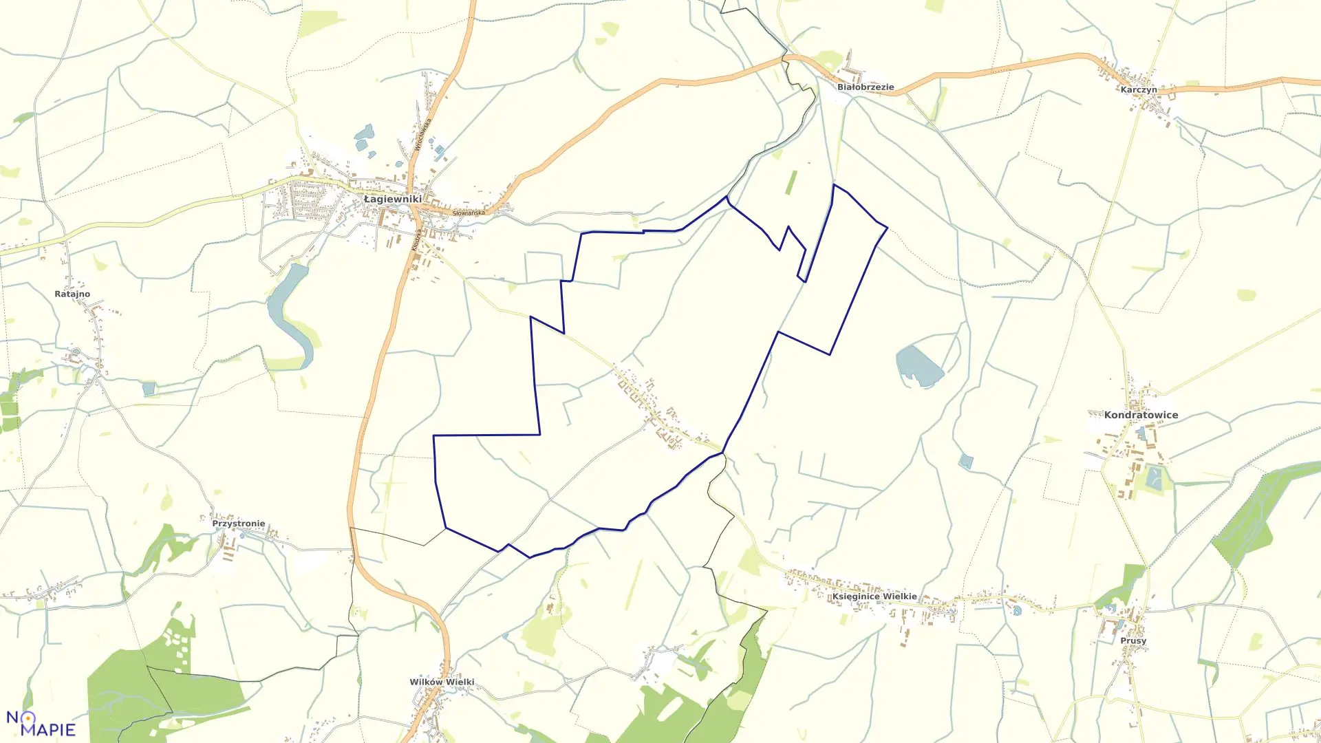 Mapa obrębu SIENICE w gminie Łagiewniki